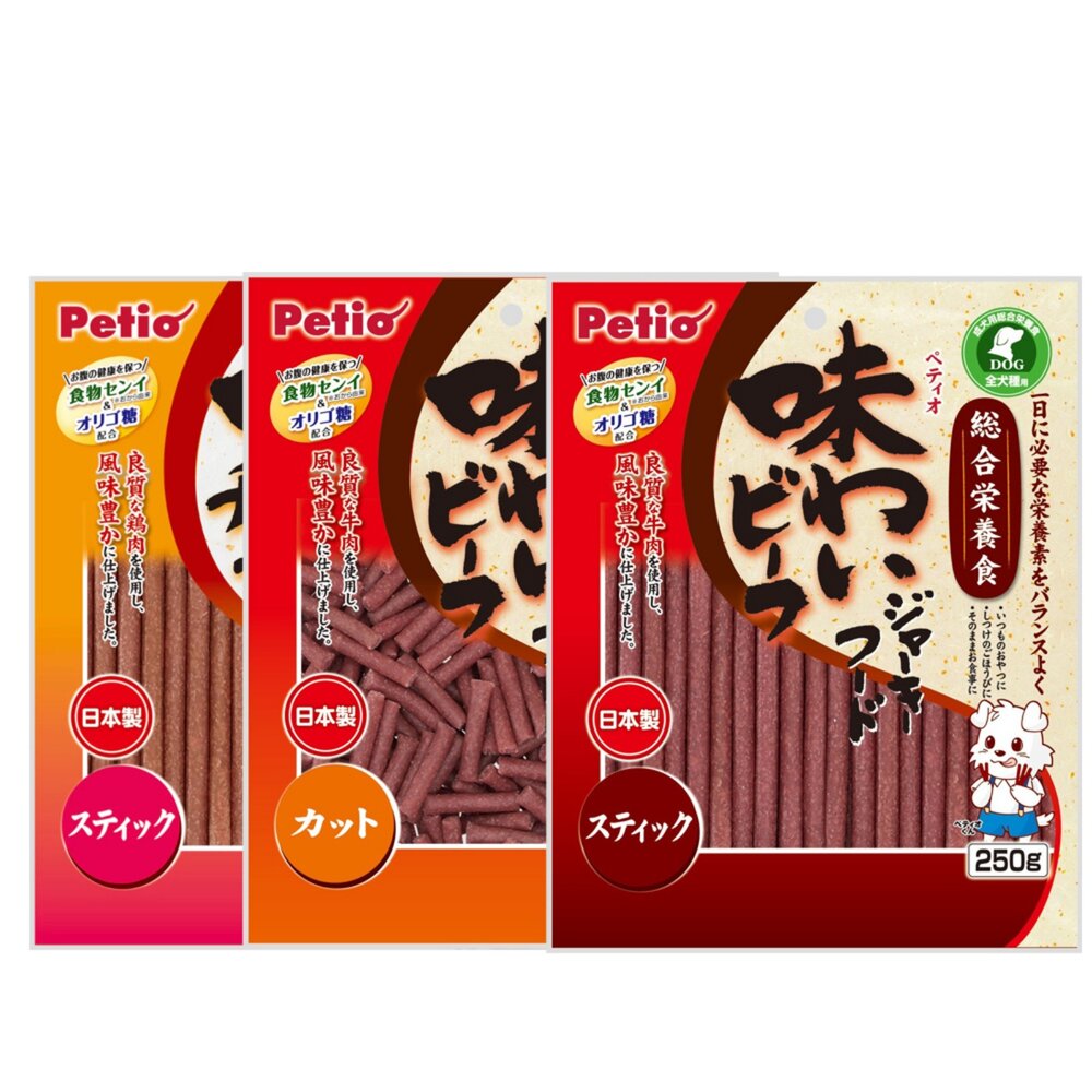 Petio 派地奧 美味肉條 250g 牛肉條 雞肉條 犬用肉條 肉條 長條 短條 狗零食『WANG』-圖片-1