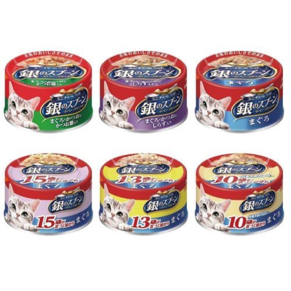 日本 嬌聯 Unicharm 銀湯匙 貓罐頭 70g【整箱組】 鮪魚罐 貓主食罐 貓罐頭『WANG』-圖片-6