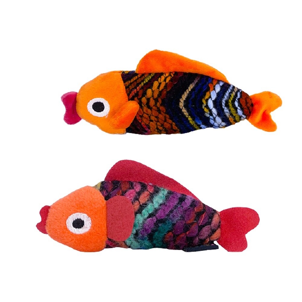 GOLDEN CAT 黃金貓 貓玩具 音樂老鼠 毛線魚仔 小煤炭球 彩色魚 斑點魚 貓草玩具『WANG』-圖片-2