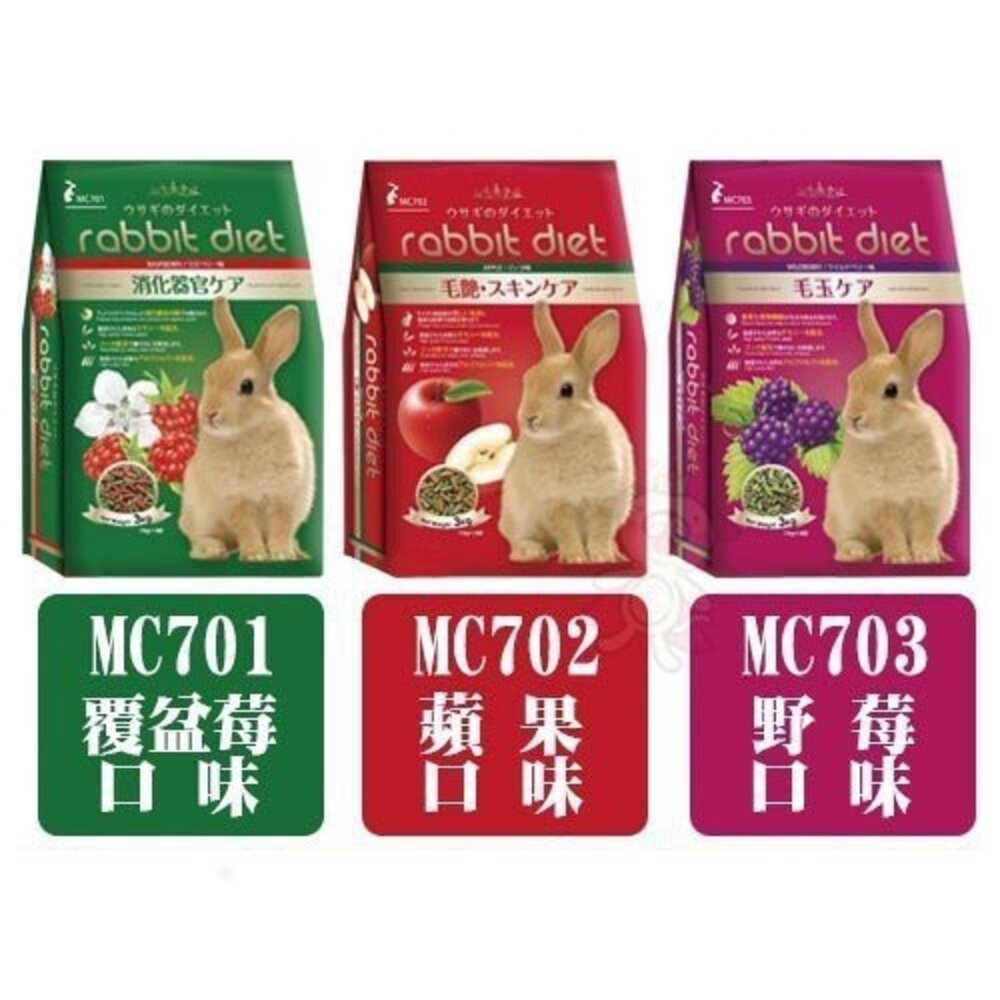 726143539-GEX 愛兔高纖美味餐 3kg｜MC703野莓｜MC701覆盆莓｜MC702蘋果 兔飼料『WANG』