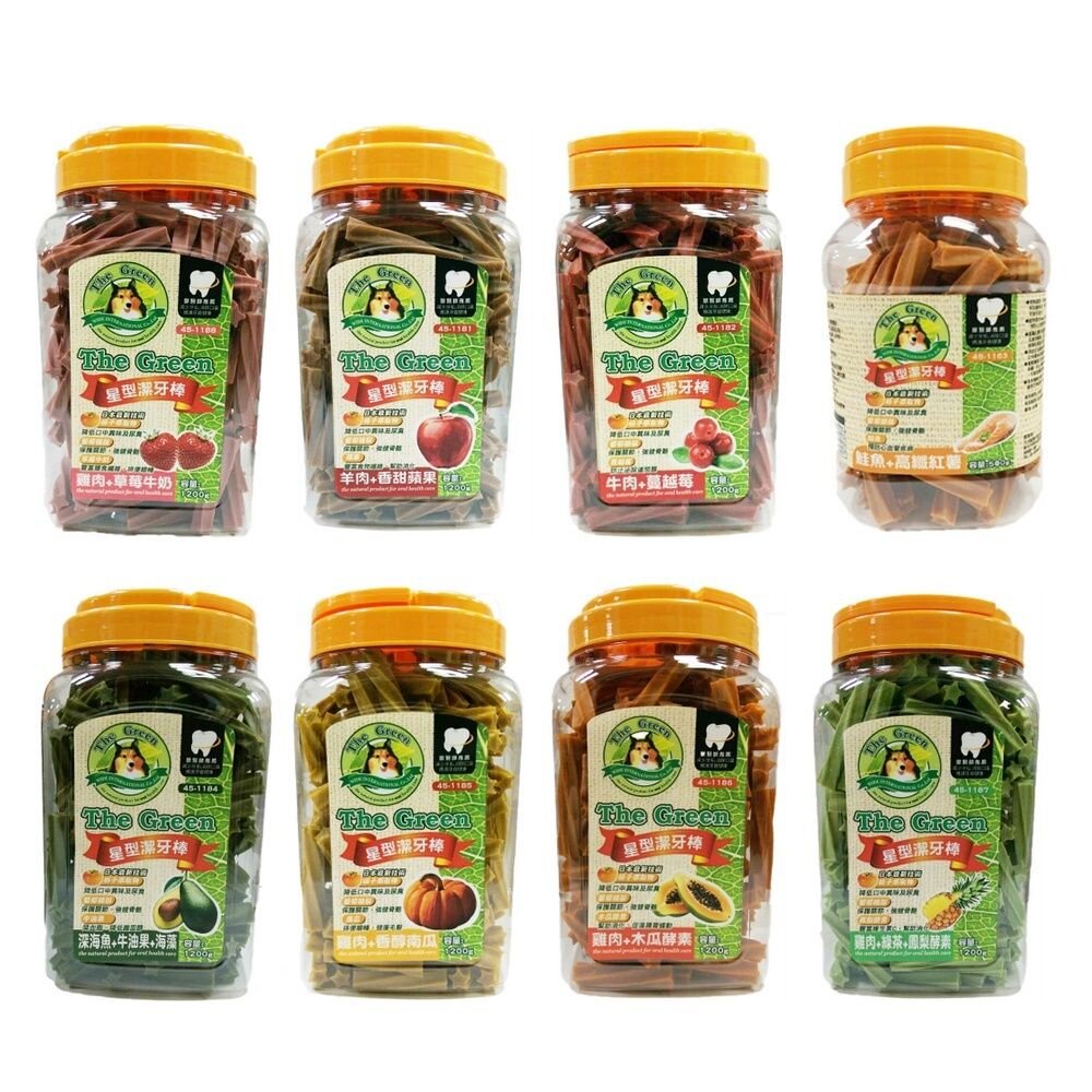 The Green 綠的潔牙骨 星型潔牙棒 罐裝500g-1200g 特殊星型 潔牙棒 狗潔牙骨『WANG』-圖片-1