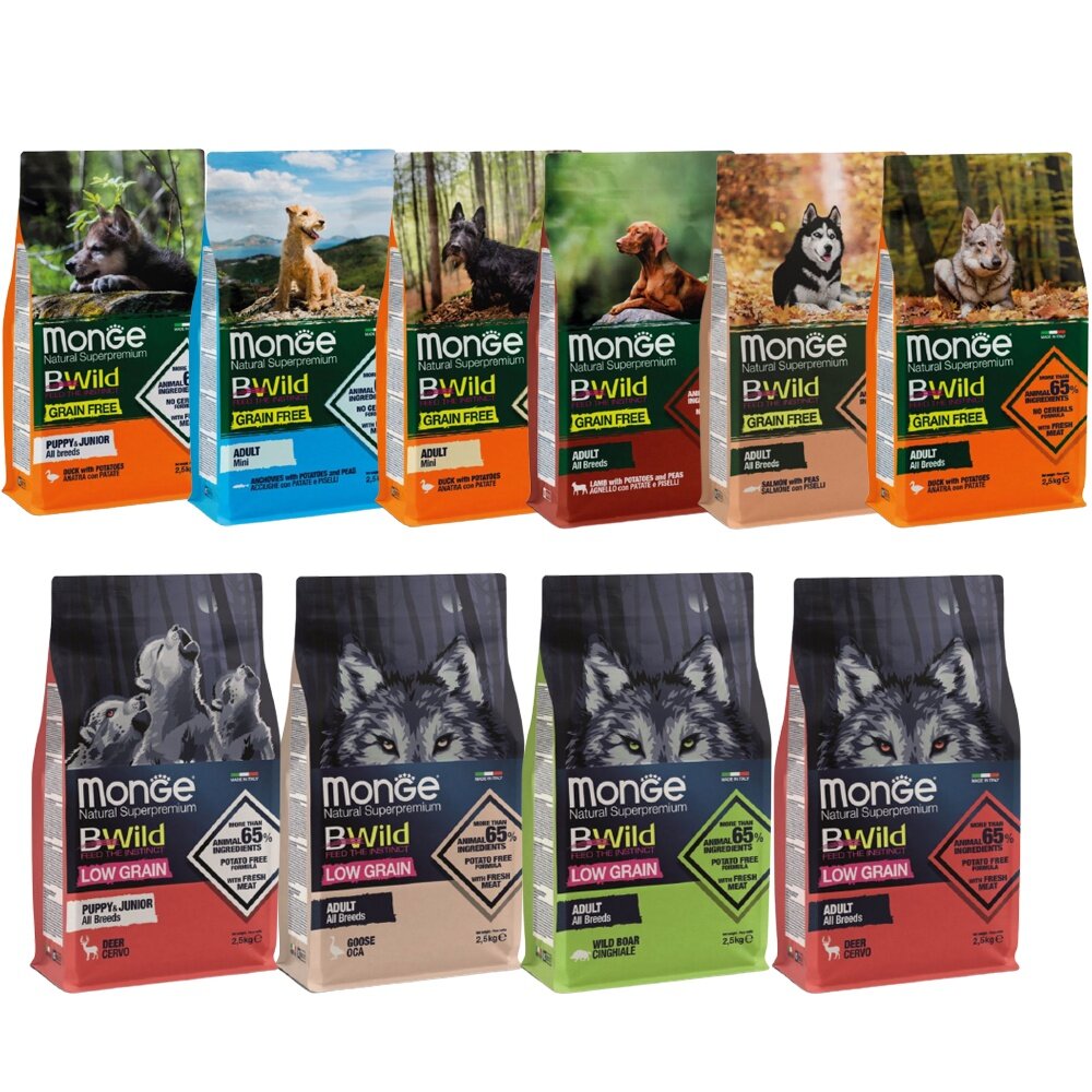 MONGE 瑪恩吉 真野狗乾糧 2.5kg-12kg 真野無榖 低穀 狗乾糧 狗主食 狗飼料『WANG』-圖片-1