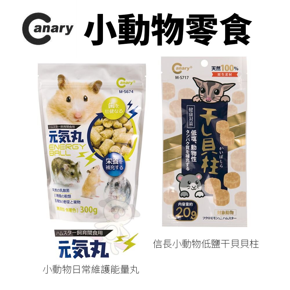7337075389-Canary 經思確 小動物日常維護能量丸 信長小動物低鹽干貝貝柱 小動物點心 鼠點心『WANG』