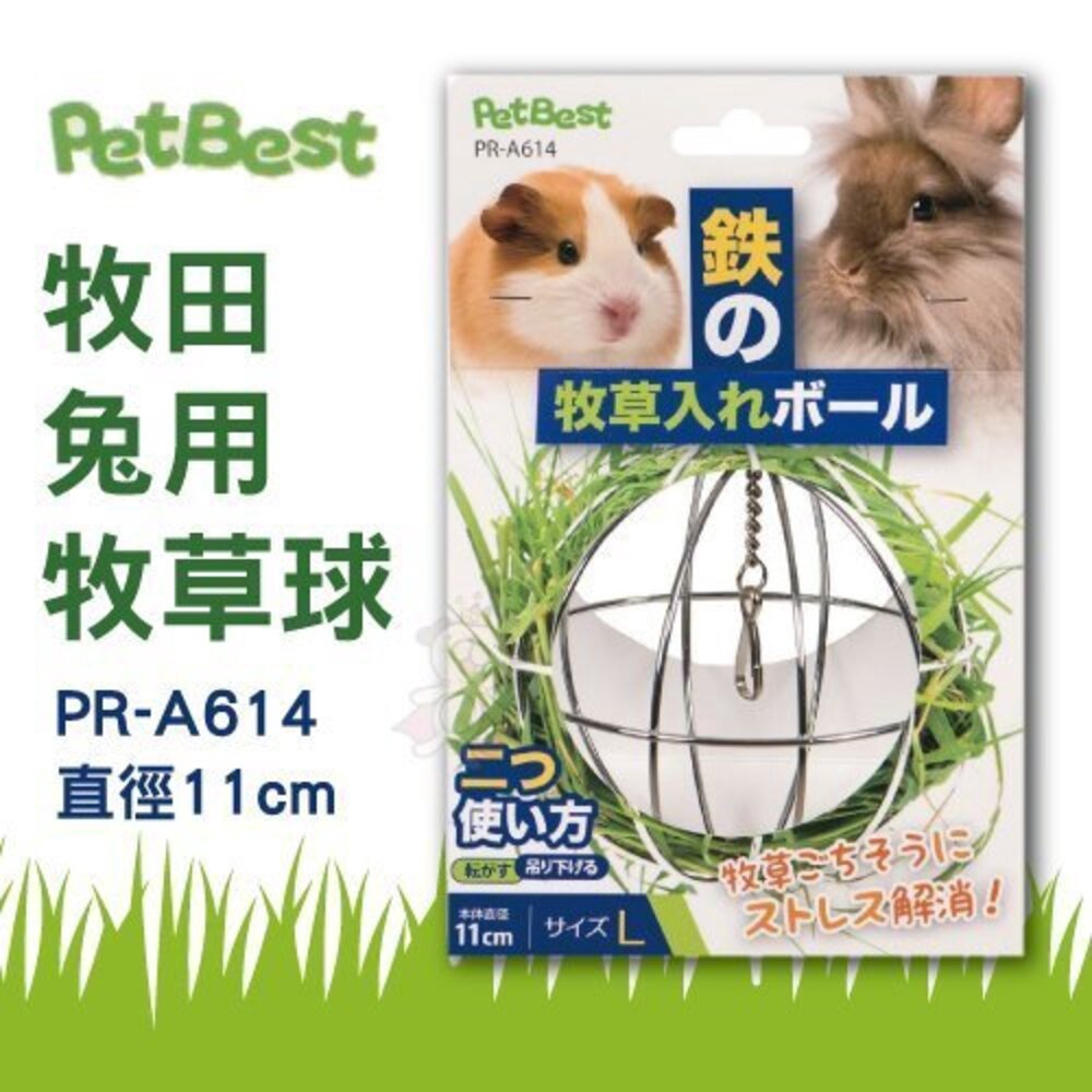 7407370949-Pet Best 牧田兔用牧草球 大(PR-A614) 無附草 鼠兔適用『WANG』