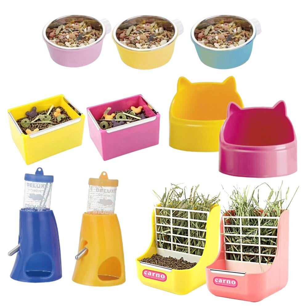 CARNO 愛鼠二合一飲水屋 小動物餵食盆 不鏽鋼固定式餵食盆 草架餵食盆 小動物適用『WANG』-圖片-1