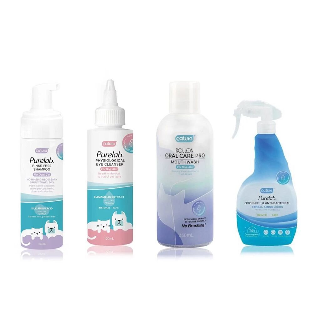 7627648608-Cature 凱沃 植萃潔牙水 植萃潔眼液 免沖洗護毛慕斯 抗菌消臭噴霧 犬貓用『WANG』
