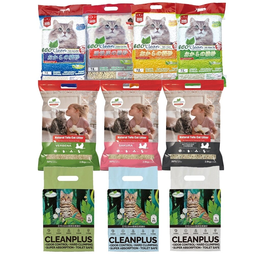 778295980-ECO 艾可 貓砂【6包組免運】天然 草本輕質型/豆腐貓砂 /1.5mm極細豆腐貓砂『WANG』