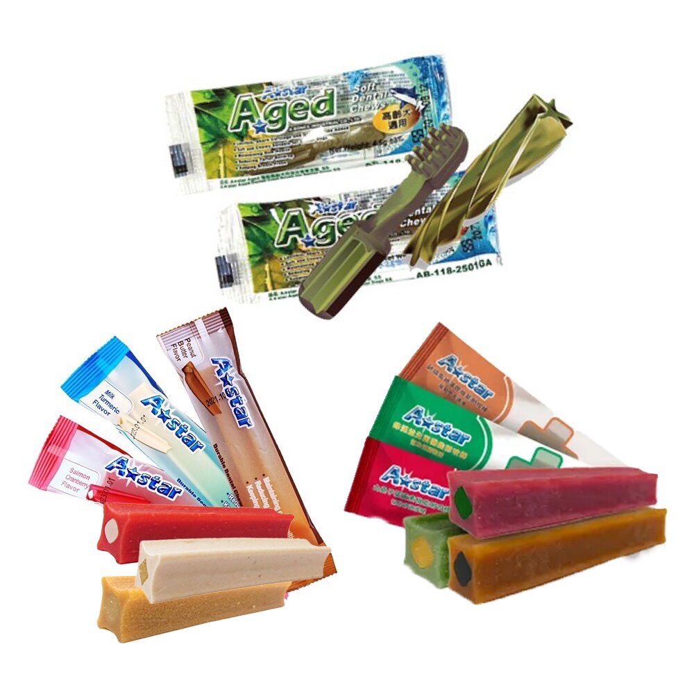 A-Star Bones 狗潔牙骨 單支裝 夾心耐咬棒 機能耐咬棒 高齡犬 雙刷五星 耐咬潔牙骨 狗潔牙棒『WANG』-圖片-1