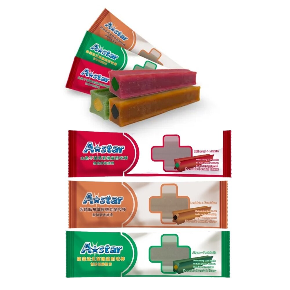 A-Star Bones 狗潔牙骨 單支裝 夾心耐咬棒 機能耐咬棒 高齡犬 雙刷五星 耐咬潔牙骨 狗潔牙棒『WANG』-圖片-2