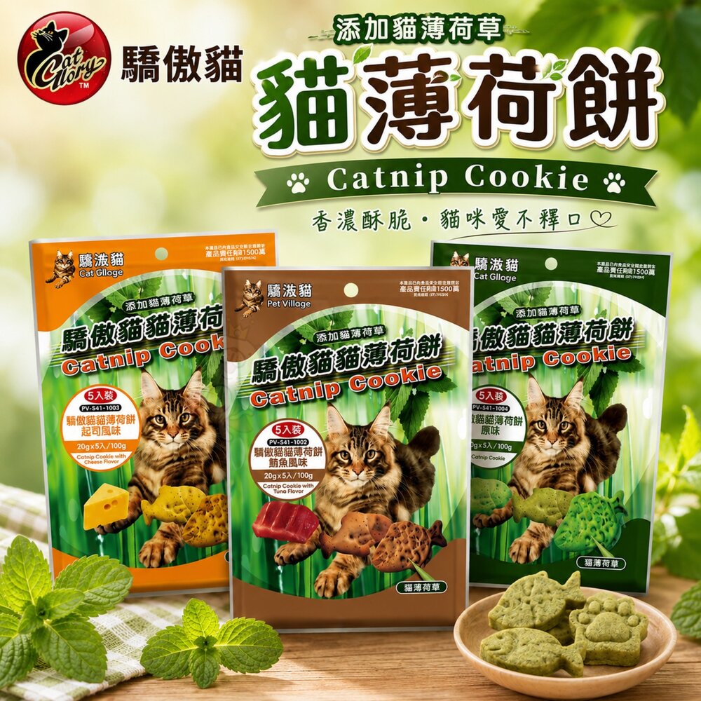 82596368-Pet Village 魔法村 驕傲貓 貓薄荷餅 100g 潔牙餅 貓薄荷 貓點心 貓零食『WANG』