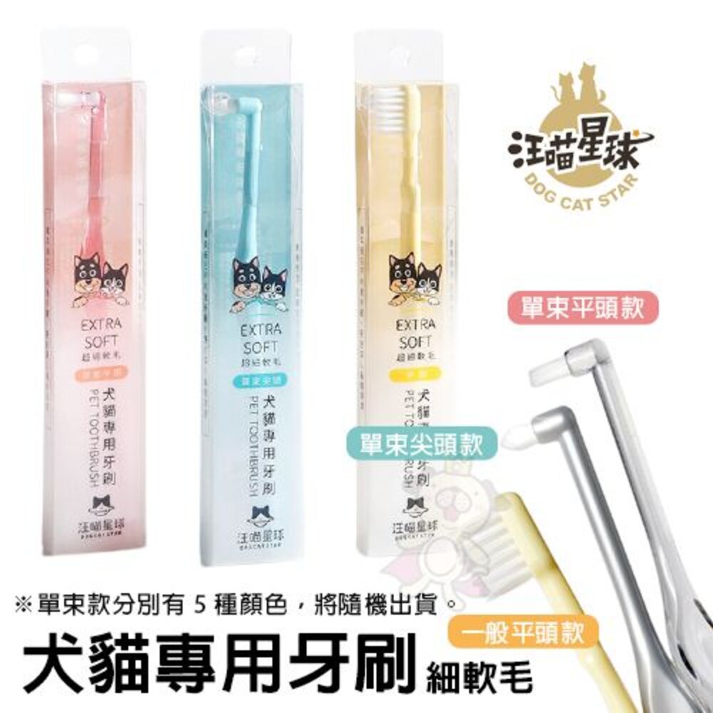 8438738435-DogCatStar 汪喵星球 犬貓專用牙刷 細軟毛 寵物牙刷『WANG』