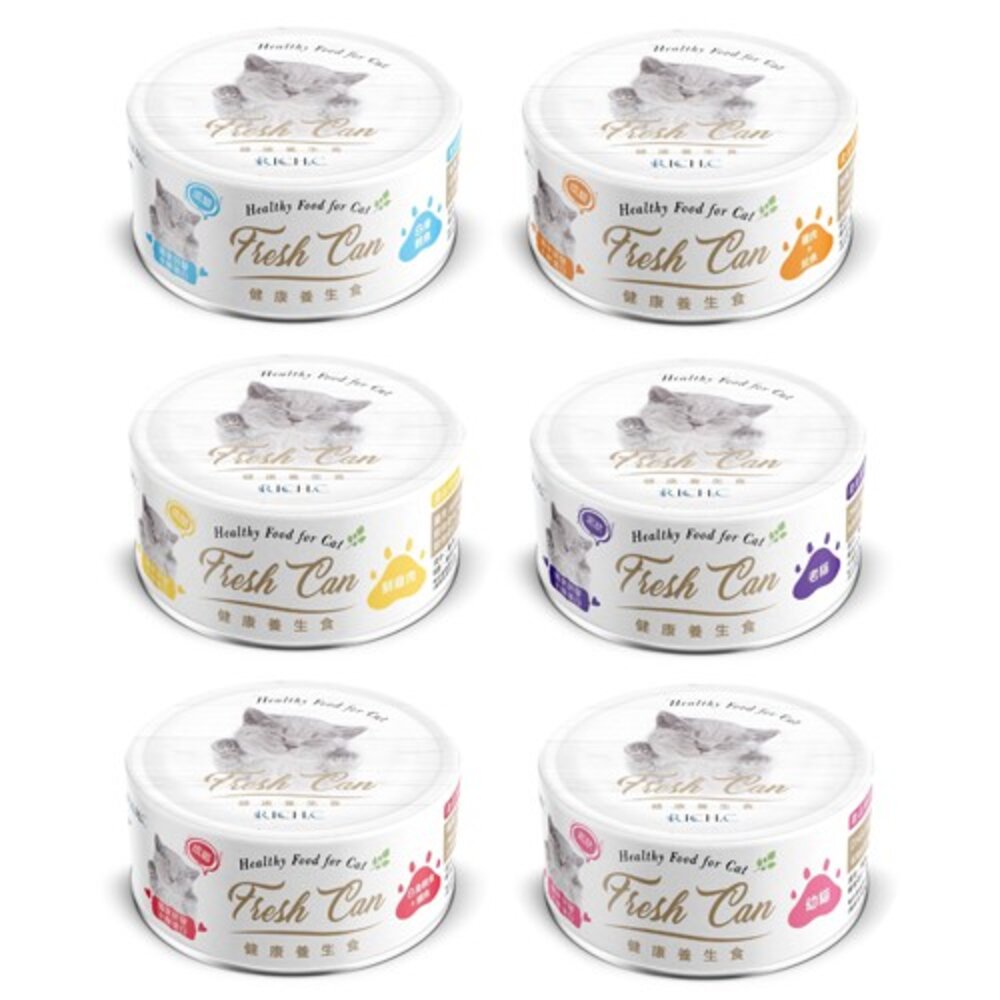 RICH.C Fresh can 健康養生 主食機能罐80g【多罐組】 主食罐 貓罐頭『WANG』-圖片-1