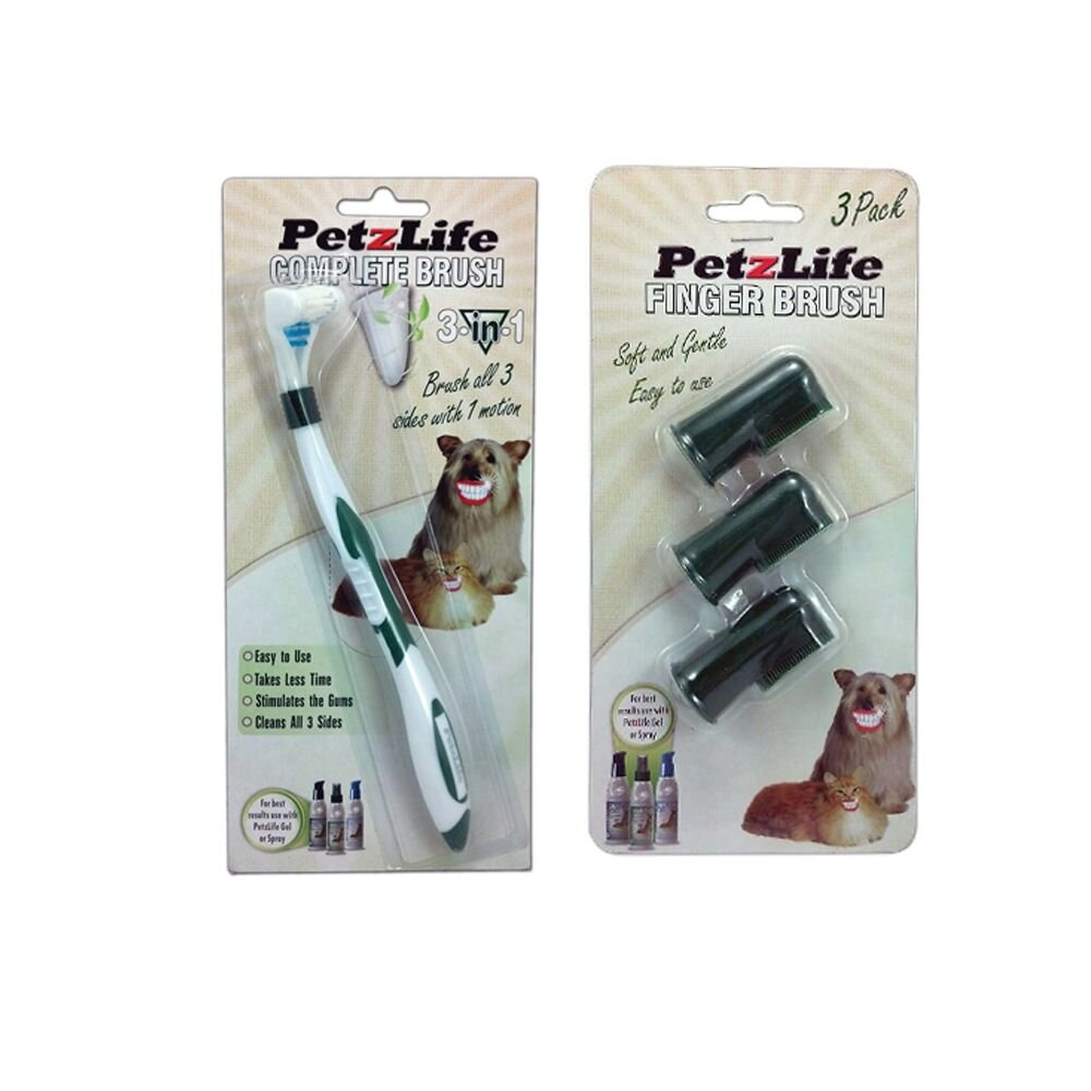 8683080335-美國 Petzlife 潔牙樂 三向寵物牙刷/ 超柔軟指套牙刷 旅行攜帶也方便『WANG』