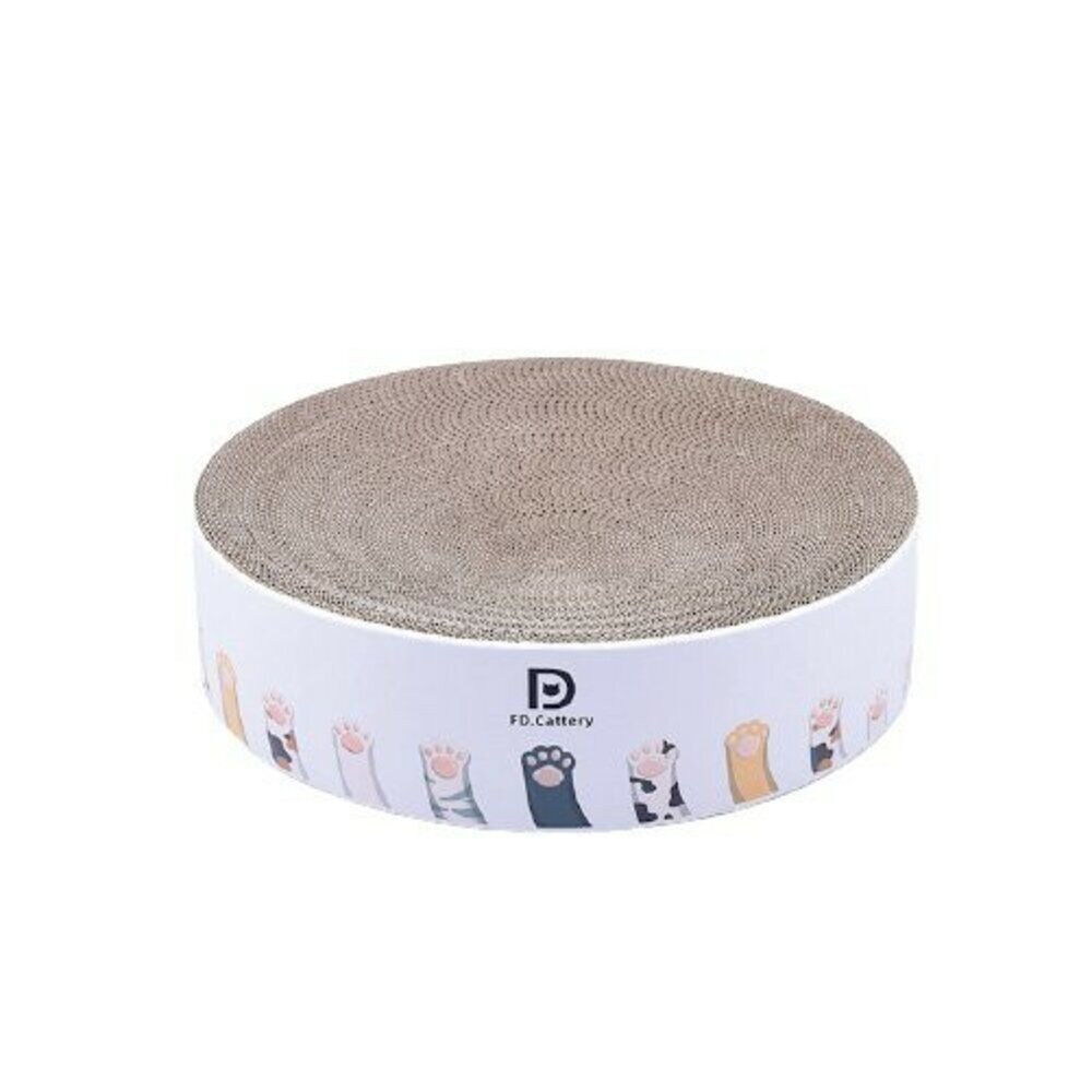 喵仙兒 圓形貓抓盆 雲朵/貓爪/綠仙人掌/大理石/水波紋/森林/木紋 耐抓 耐磨 貓抓板『WANG』-圖片-3