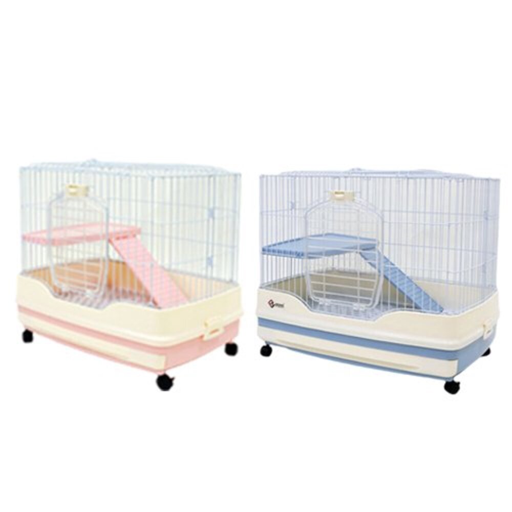 9805248526-PPS 寵物補給站 屋塔房兔籠 雙層 三層 粉嫩紅/ 紳灰 附移動輪子 兔籠『WANG』