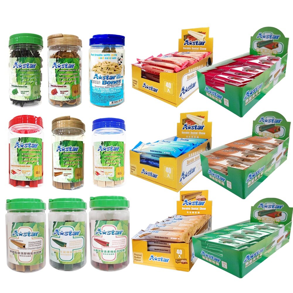 A-Star Bones 狗潔牙骨 罐裝 盒裝 造型潔牙骨 夾心耐咬棒 機能耐咬棒 狗潔牙棒『WANG』-圖片-1