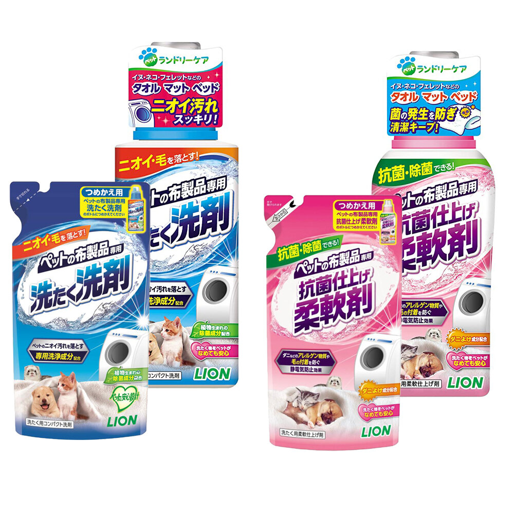 日本 LION 獅王 寵物奈米樂 洗潔劑|柔軟劑 補充包 除菌能清潔泡劑 寵物布製品專用『WANG』-圖片-3