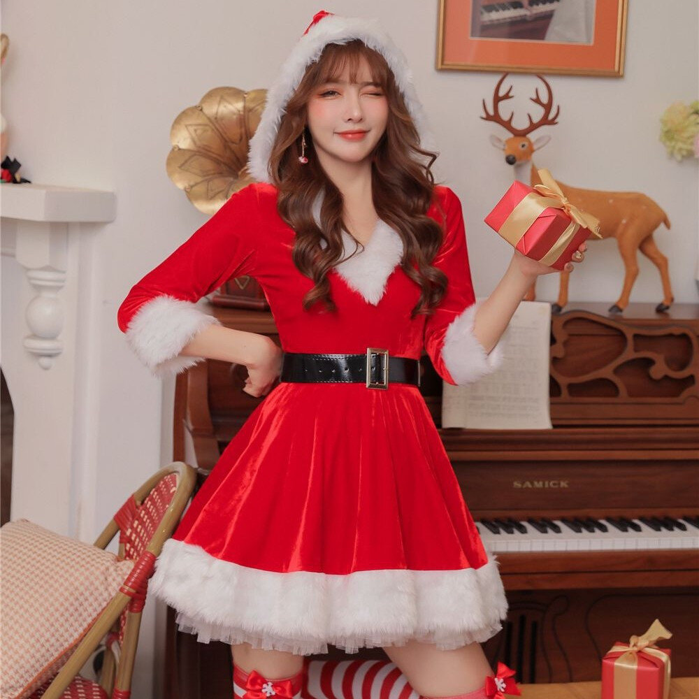 20685848077-V領帶帽聖誕裙