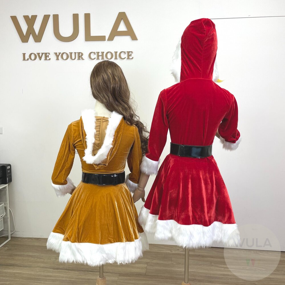 V領帶帽聖誕裙-圖片-3