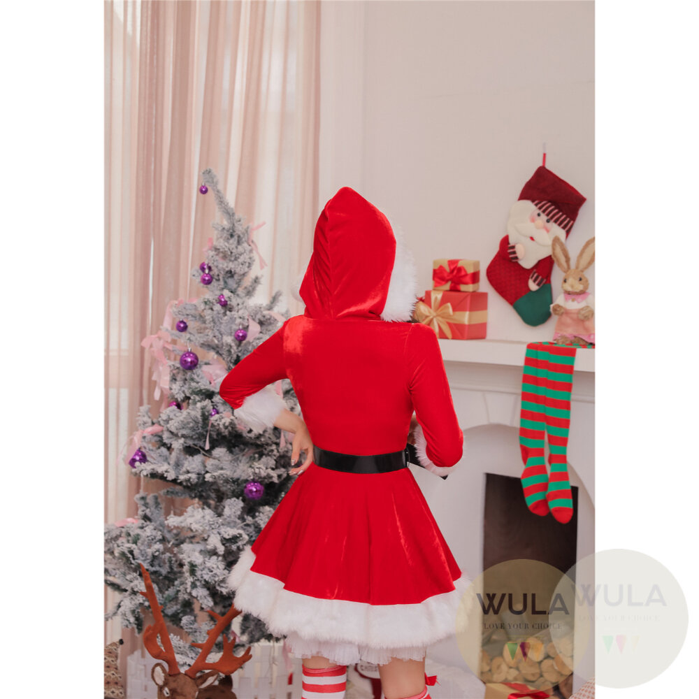 V領帶帽聖誕裙-圖片-8