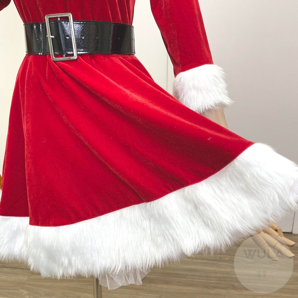 V領帶帽聖誕裙-圖片-8