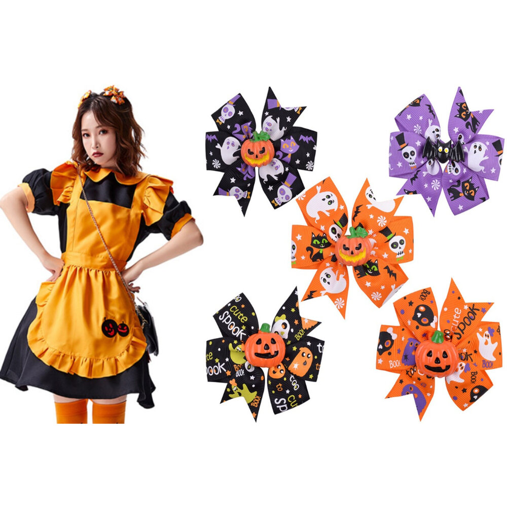 22877580224-南瓜蝙蝠髮夾