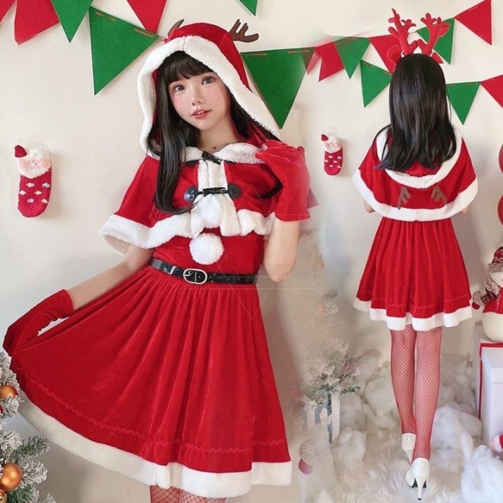 24588404666-聖誕披肩連衣裙