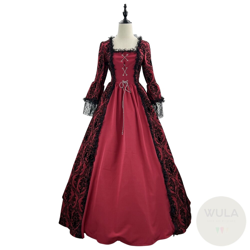 中世紀大喇叭袖連身裙(2色) 封面照片