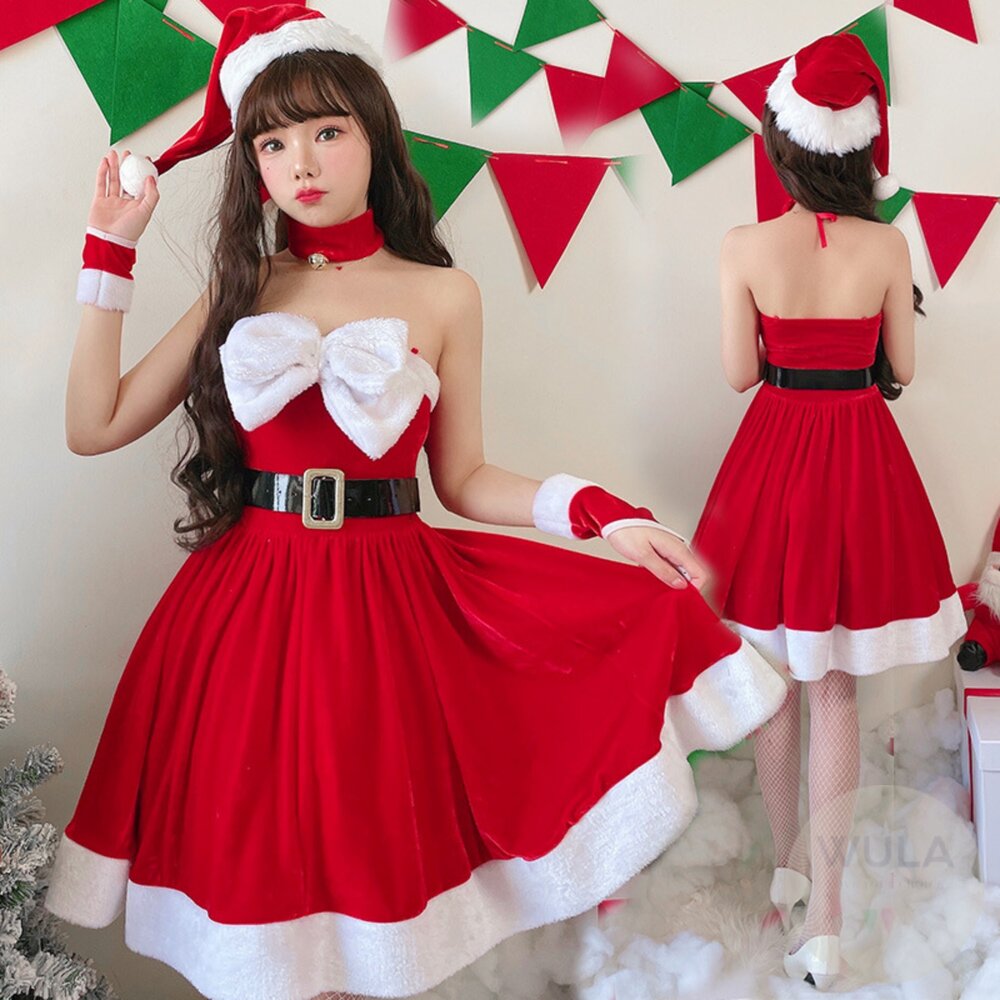 蝶結抹胸聖誕裝 封面照片