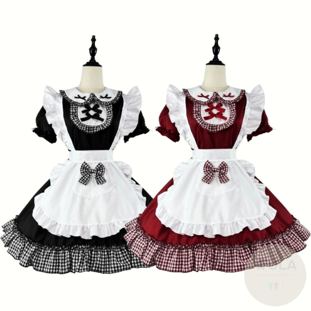  格紋蝶結聖誕女僕裝