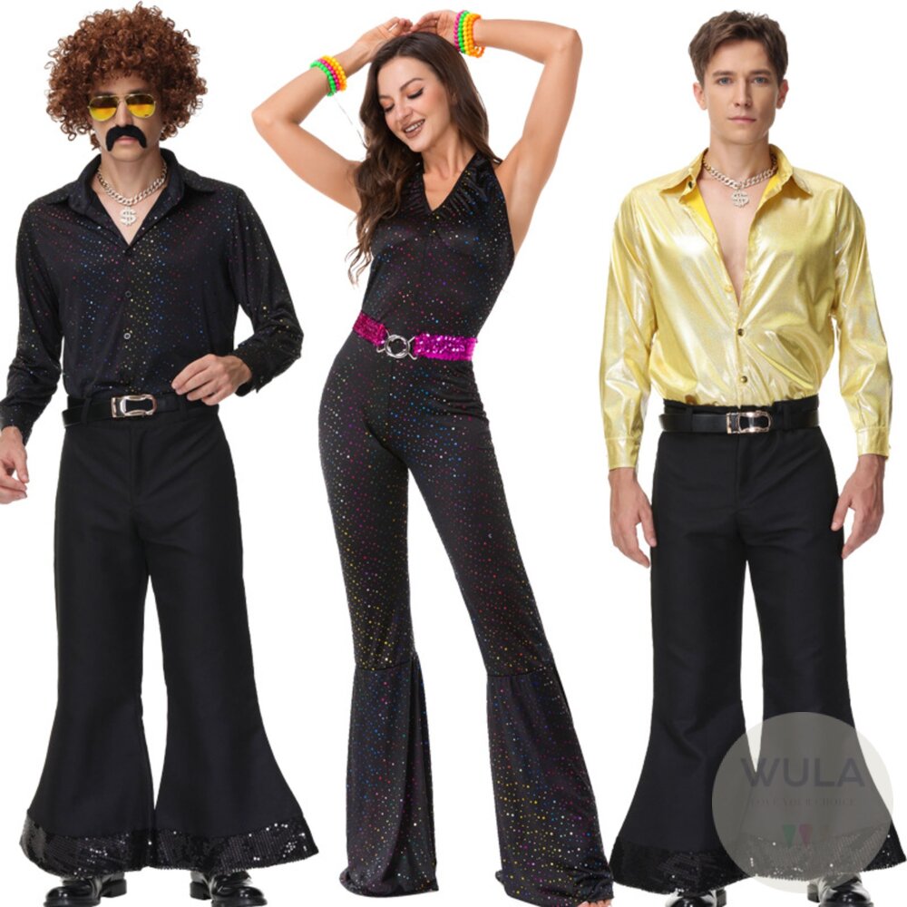 80年代迪斯可服裝WULA烏拉Disco舞廳衣服迪斯科舞棍阿伯衣服夜總會服裝復古舞廳裝復古女裝亮片裝8