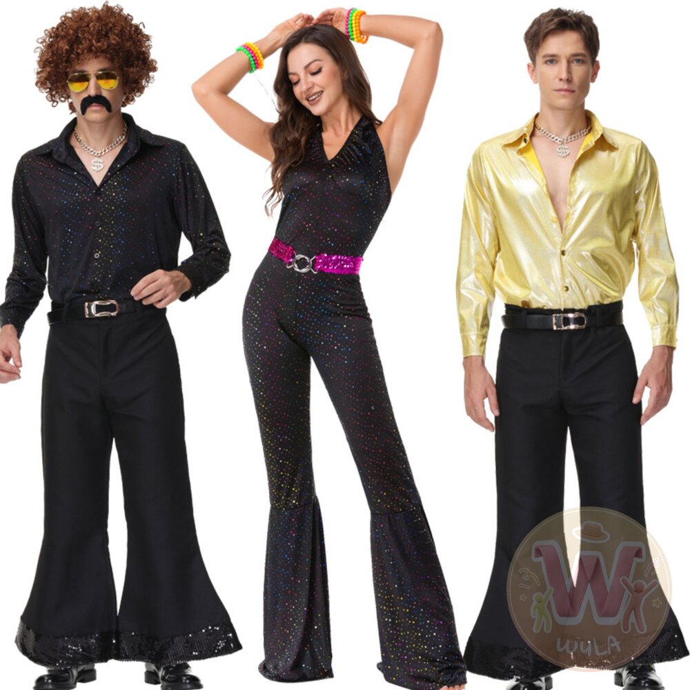 80年代迪斯可服裝WULA烏拉Disco舞廳衣服迪斯科舞棍阿伯衣服夜總會服裝復古舞廳裝復古女裝亮片裝8