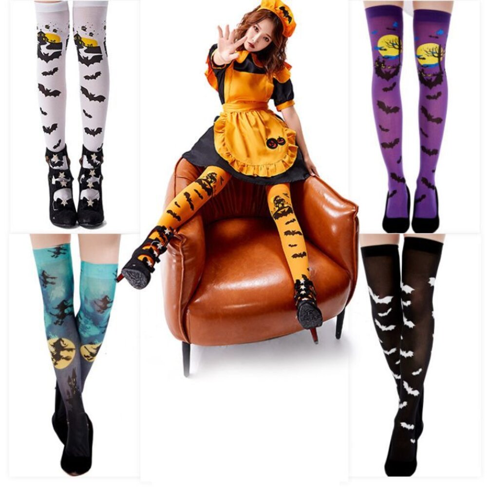 28309770250-南瓜蝙蝠過膝襪(多色)