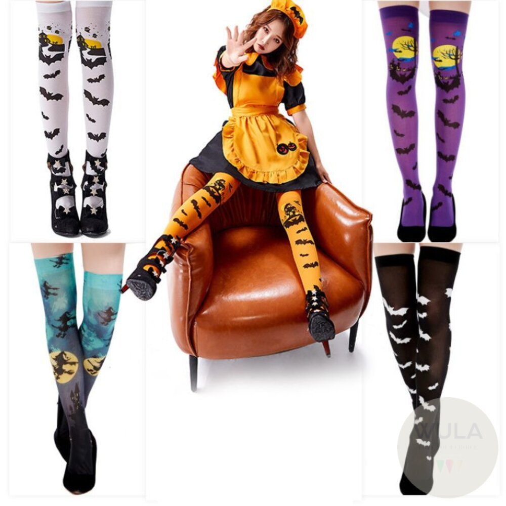 南瓜蝙蝠過膝襪(多色) 封面照片