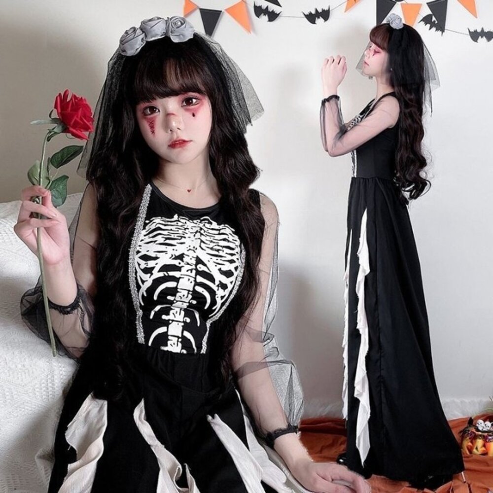 28908802594-骷髏新娘裝(兒童/大人版)