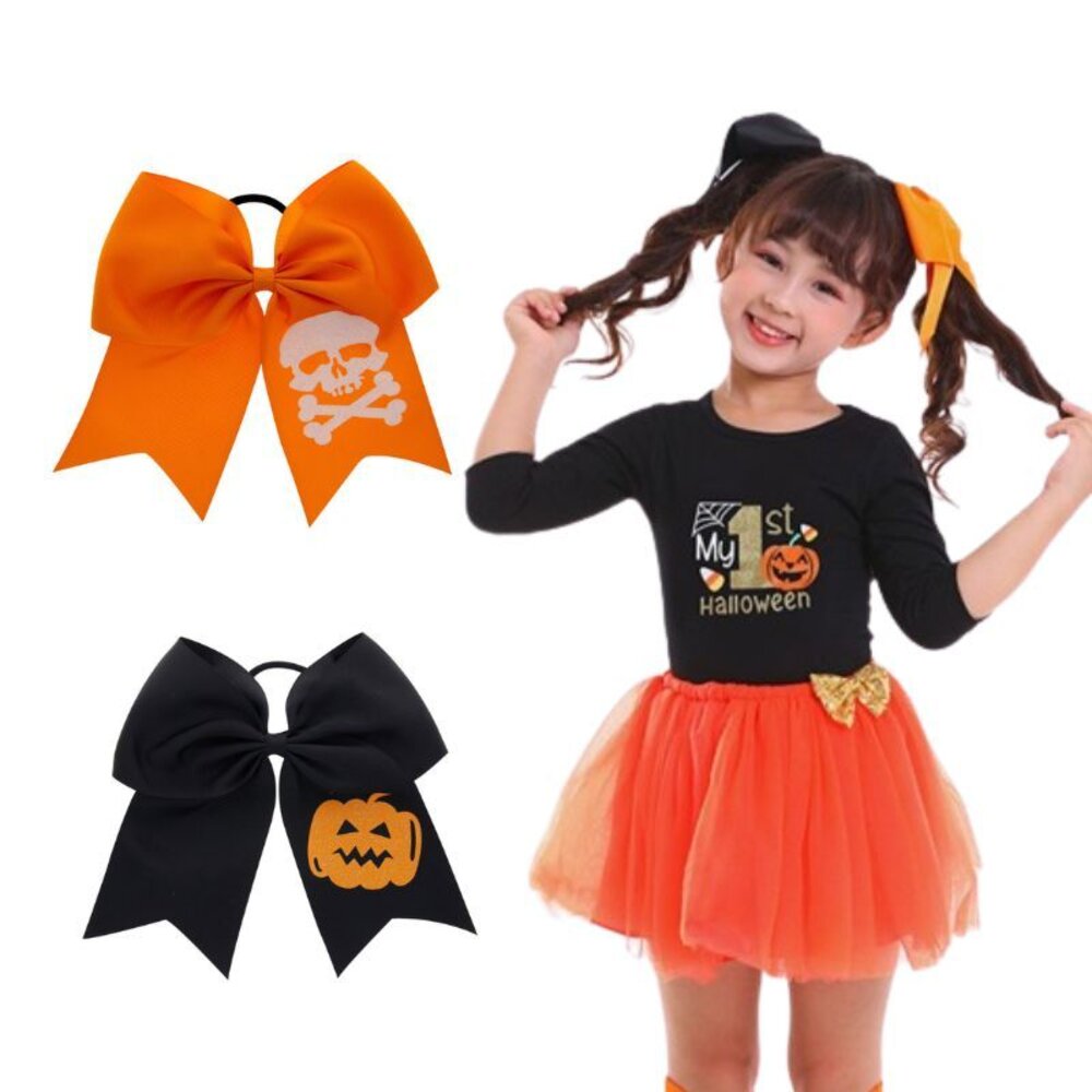 29458937484-南瓜蝴蝶結髮圈