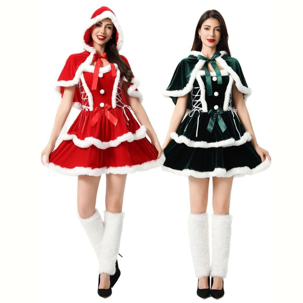 29869295424-性感綁帶聖誕裙裝(2色)