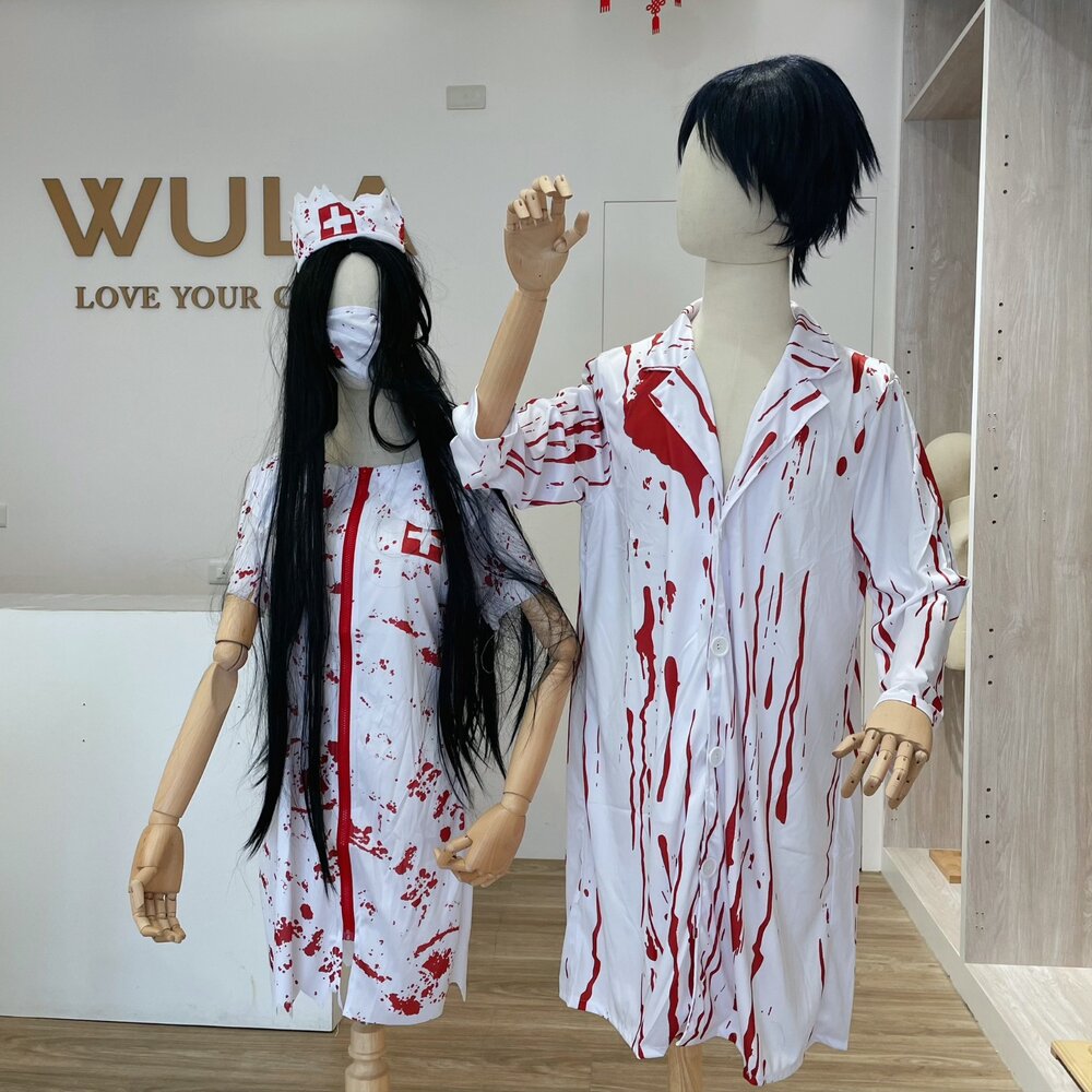 GTH0001-恐怖殭屍護士服裝(情侶)
