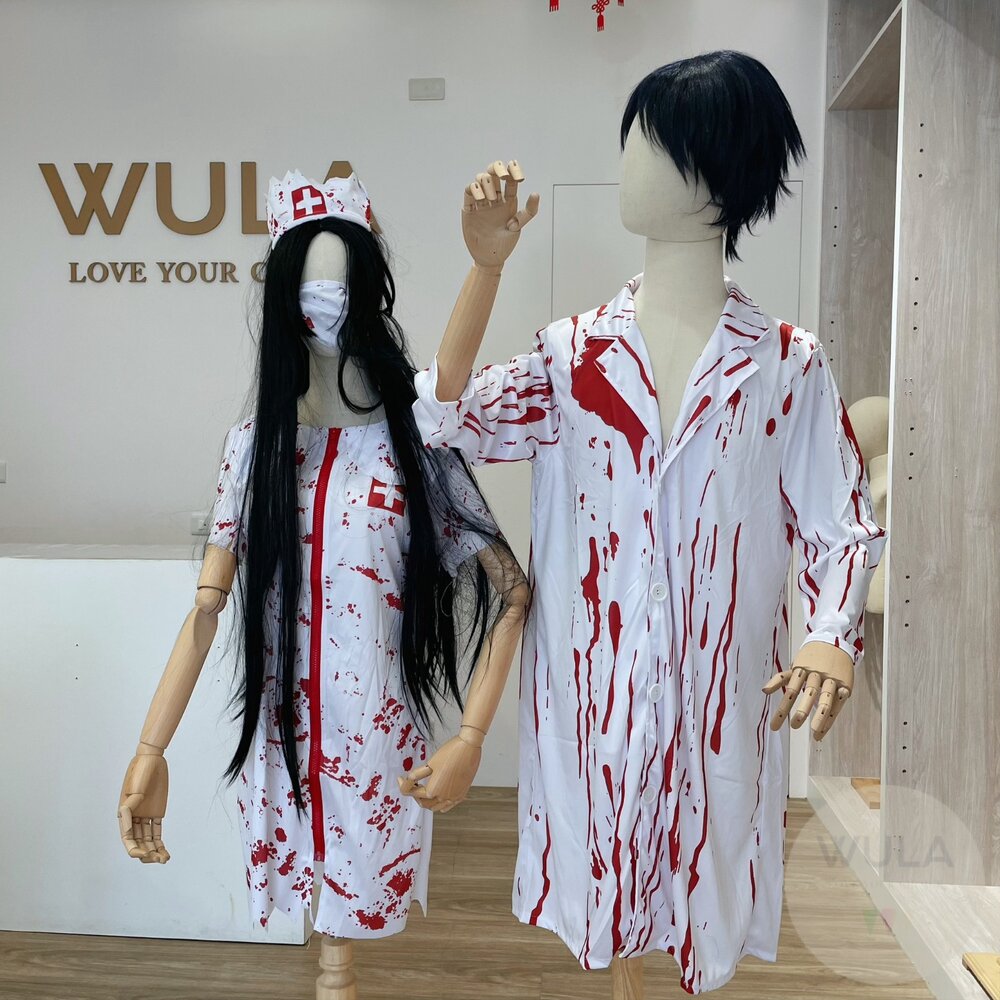 GTH0001-恐怖殭屍護士服裝(情侶)
