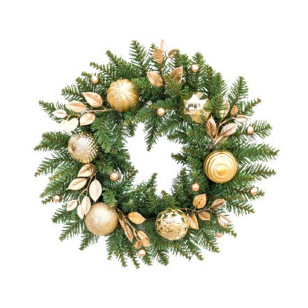 IWH0011-金系聖誕花圈