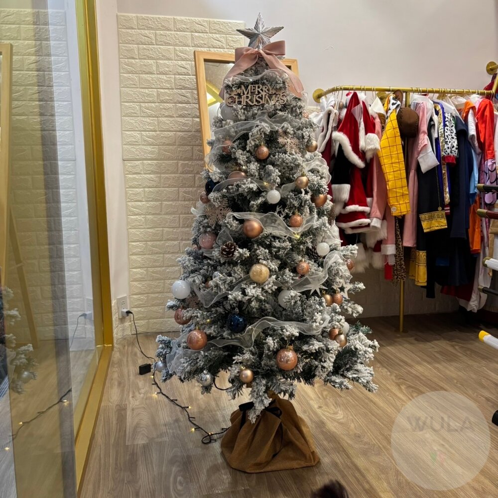 粉紅噴雪150公分聖誕樹(免運)贈送插電燈串-圖片-3