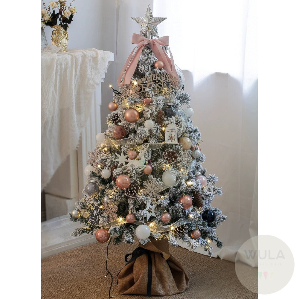 IWH0027-粉紅噴雪150公分聖誕樹(免運)贈送插電燈串