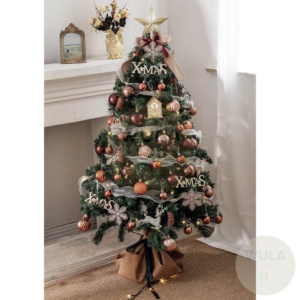 咖啡金150公分聖誕樹(免運)贈送插電燈串