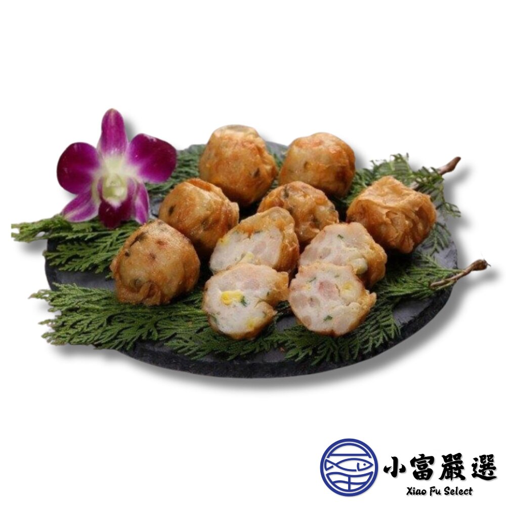 雙脆蝦仁球 金黃酥脆 雙脆蝦仁球 (12粒/320g/盒)-圖片-1
