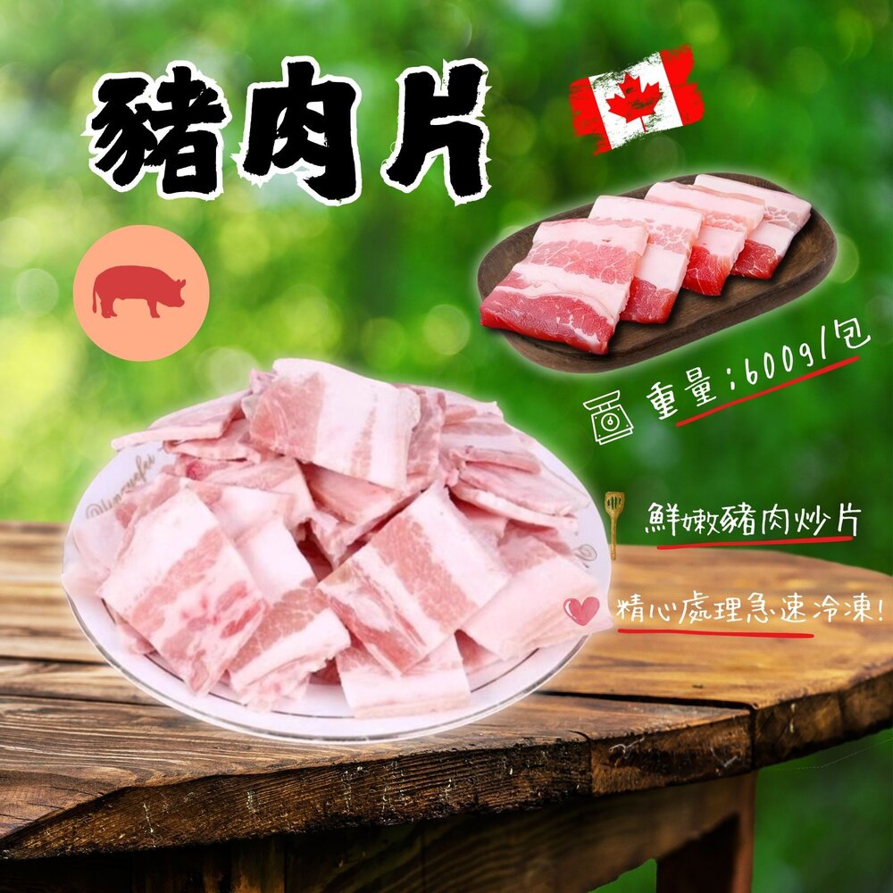 22390219803-加拿大豬肉 豬肉炒片豬肉切片 (600g/1台斤)
