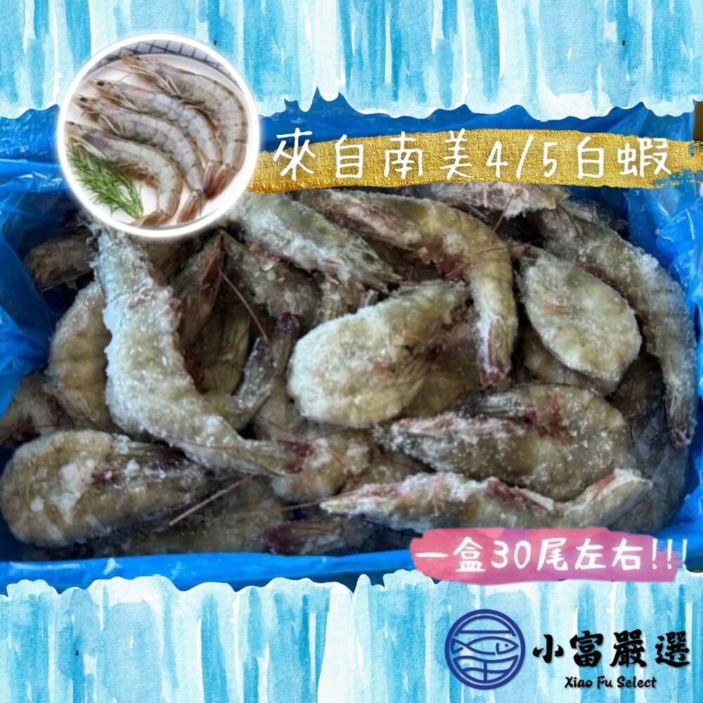 活凍頂級白蝦 生鮮蝦子 活凍白蝦 40/50 (巴拿馬/850g/盒)-圖片-4