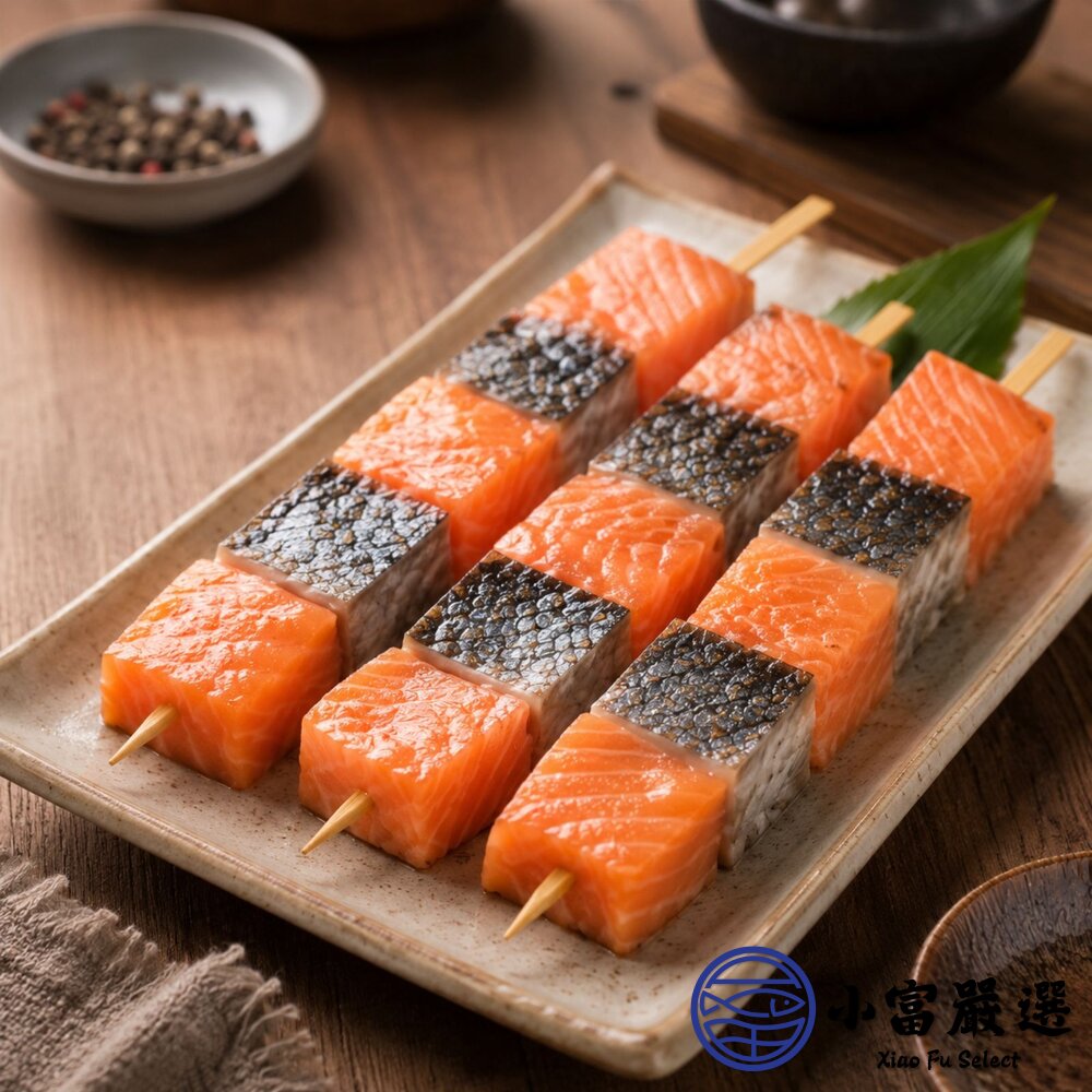 鮭魚肉 三文魚 鮭魚串 三隻 (150g/包)-圖片-2