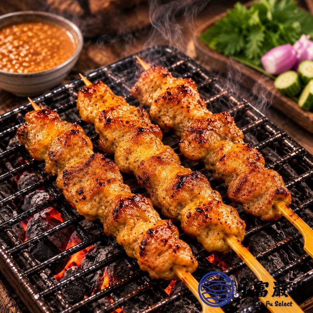 沙爹雞松阪烤肉串 (125g/5串/包) 雞松板 雞頸肉 雞伯伯 真空包裝-圖片-3