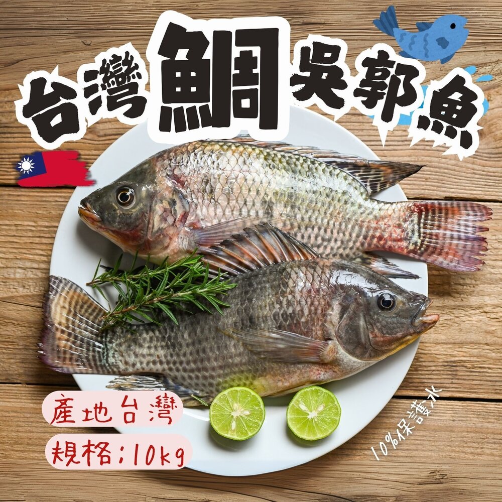 27754870539-台灣鯛魚 吳三去郭魚整尾 三去台灣吳郭魚 台灣鯛 (10kg/約20尾)
