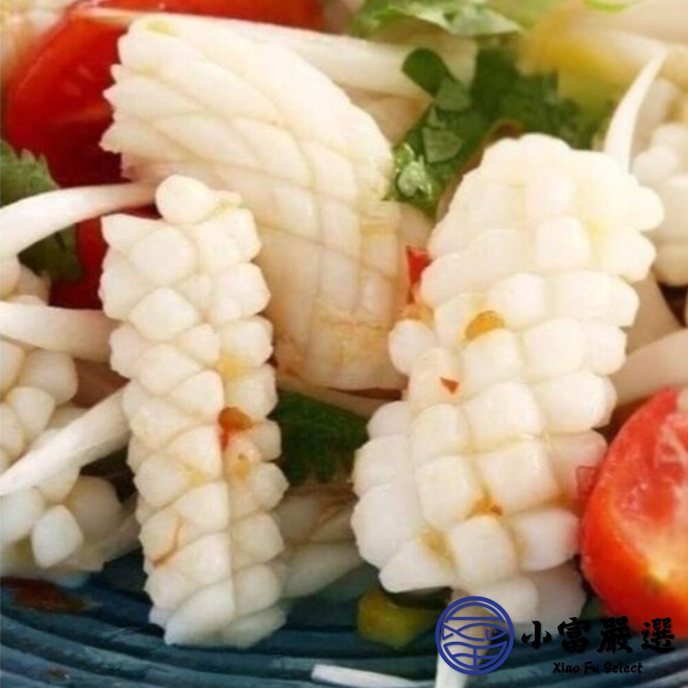 魷魚刻花 魷魚花 魷魚刻花塊 刻花魷魚 魷魚切花 (1000g/包)-圖片-2